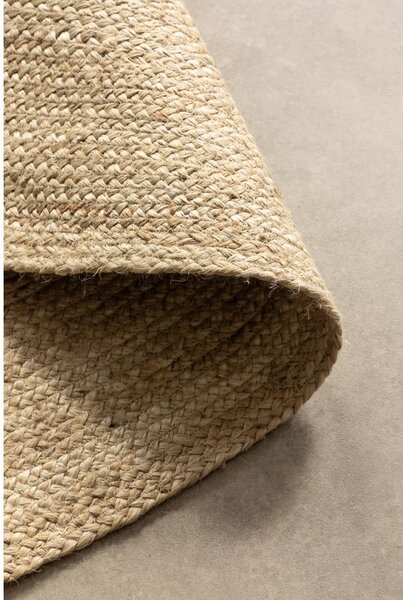 Slonovinový obojstranný jutový okrúhly koberec ø 100 cm Braided – Hanse Home