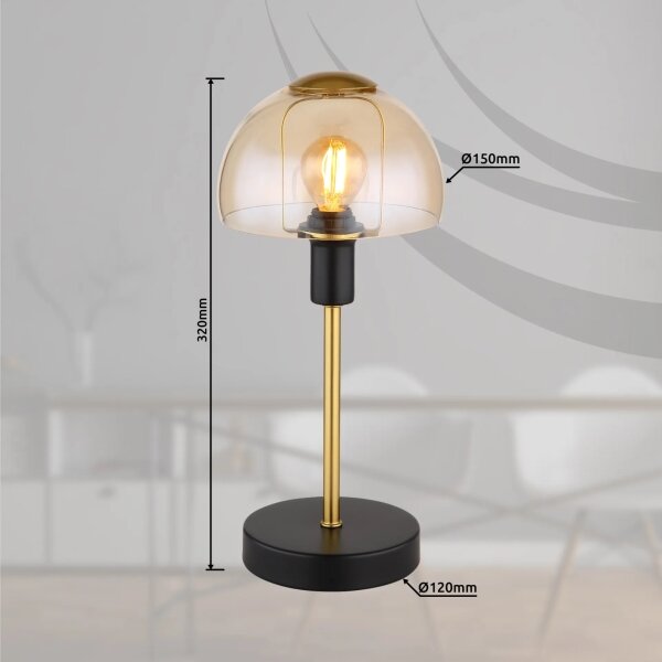 Globo 21914A - Stolná lampa KOKKINI 1xE14/25W/230V čierna/zlatá