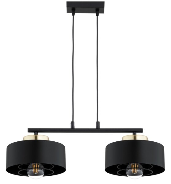 Brilagi - Závesný luster na lanku SPRING 2xE27/60W/230V čierna/zlatá