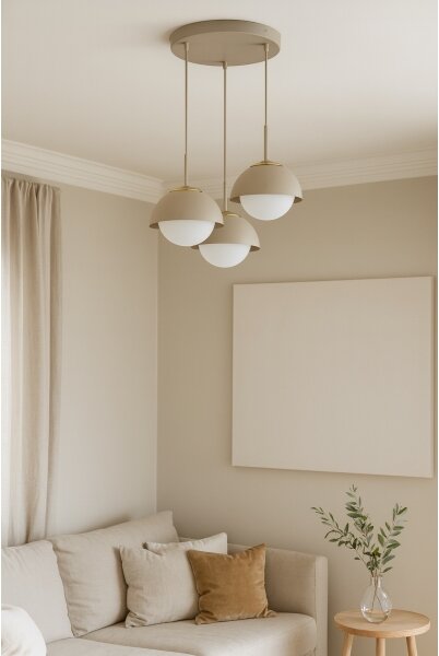 Brilagi - Závesný luster na lane COSMO 3xE27/60W/230V béžová/zlatá