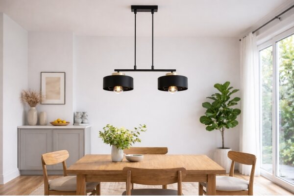 Brilagi - Závesný luster na lanku SPRING 2xE27/60W/230V čierna/zlatá