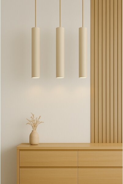 Brilagi - Luster na lanku TUBE 3xGU10/15W/230V béžová/zlatá