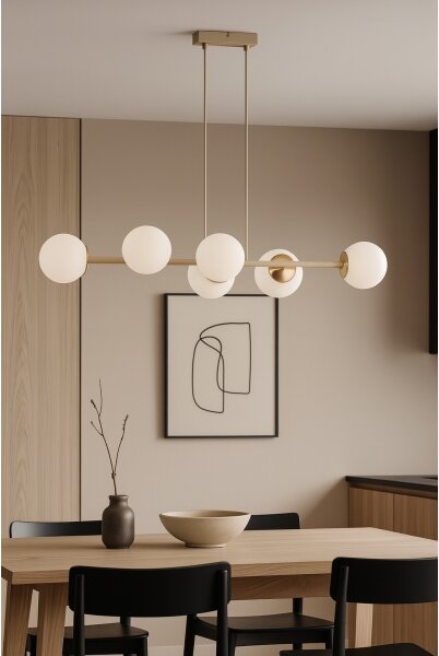 Brilagi - Luster na lankách MILO ECRU 6xE27/60W/230V béžová/zlatá