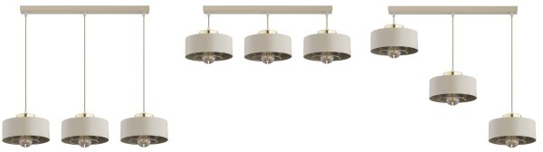 Brilagi - Závesný luster na lanku SPRING 3xE27/60W/230V béžová/zlatá