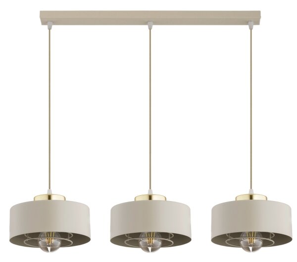 Brilagi - Závesný luster na lanku SPRING 3xE27/60W/230V béžová/zlatá