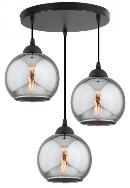 Brilagi - Luster na lanku DIOR 3xE27/60W/230V čierna/dymová sivá