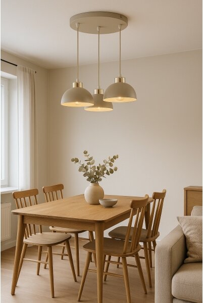 Brilagi - Závesný luster na lanku MOON 3xE27/60W/230V béžová/zlatá