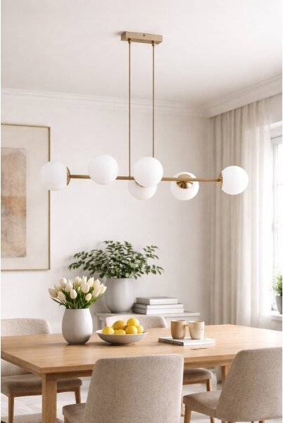Brilagi - Luster na lankách MILO ECRU 6xE27/60W/230V béžová/zlatá