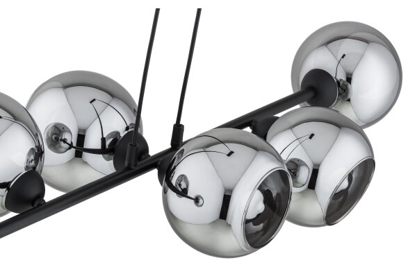 Brilagi - Závesné svietidlo na lanku DIOR 6xE27/60W/230V čierna/dymová šedá