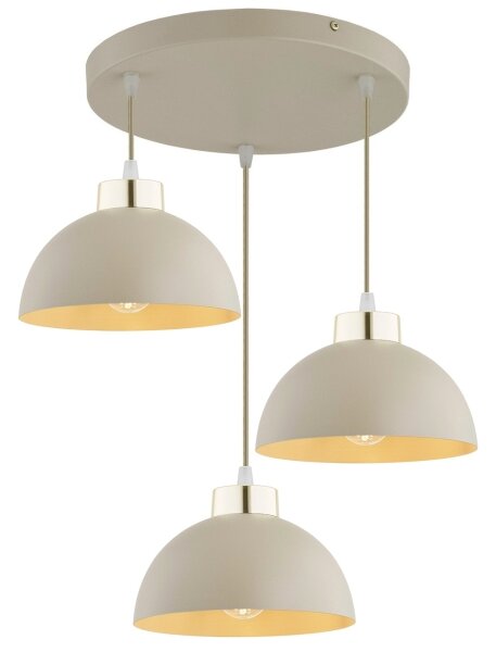 Brilagi - Závesný luster na lanku MOON 3xE27/60W/230V béžová/zlatá