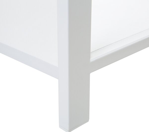 Knižnicový regál biela svetlé drevo 165 x 35 cm 5-policový regál moderný minimalistický štýl obývačka