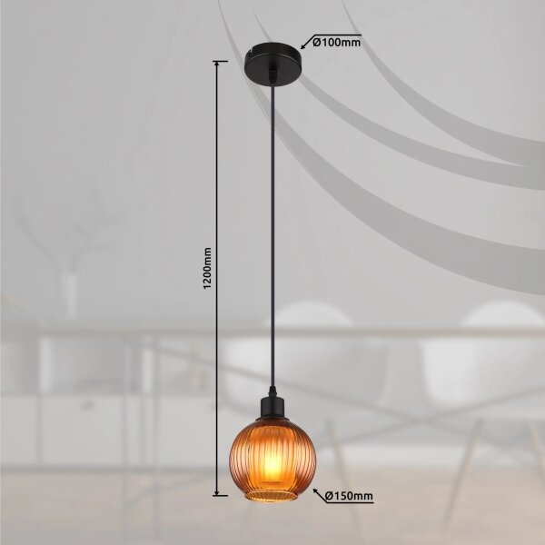 Globo 15638B - Luster na lanku ZUMBA 1xE27/25W/230V pr. 15 cm meď
