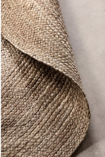 Sivobéžový obojstranný jutový okrúhly koberec ø 200 cm Braided – Hanse Home
