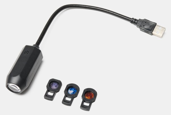 Sinsay - LED projektor s vymeniteľnými filtrami s motívom planét - čierna