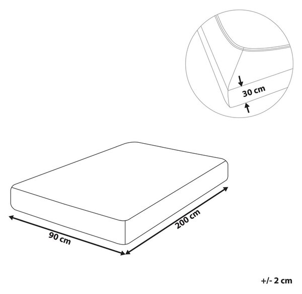 Napínacie prestieradlo čierne bavlnené 90 x 200 cm elastické okraje klasická posteľná plachta textílie do spálne