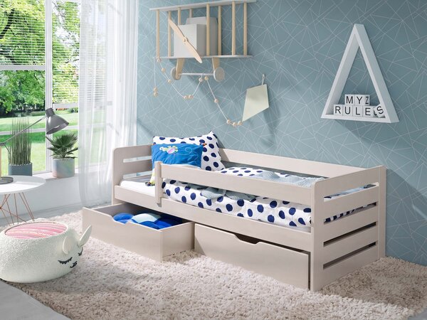 Detská drevená posteľ s úložným priestorom Belia 80x180 - kašmír