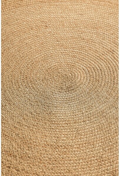 Obojstranný jutový okrúhly koberec v prírodnej farbe ø 140 cm Braided – Hanse Home