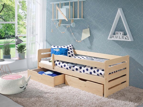Detská drevená posteľ s úložným priestorom Belia 80x180 - borovica