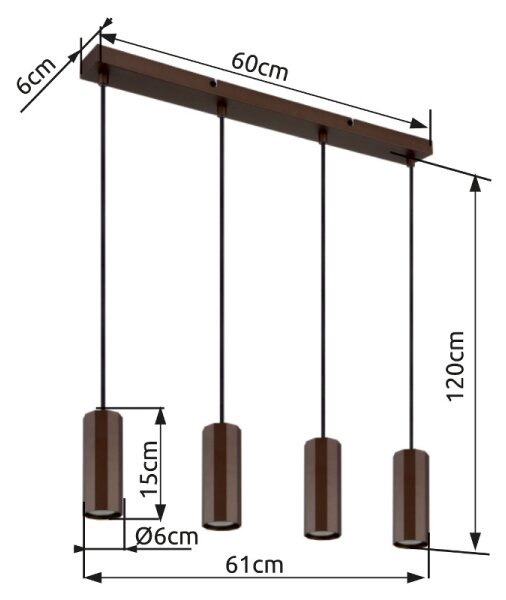 Globo 57919-4H - Luster na lanku JAMES 4xGU10/25W/230V