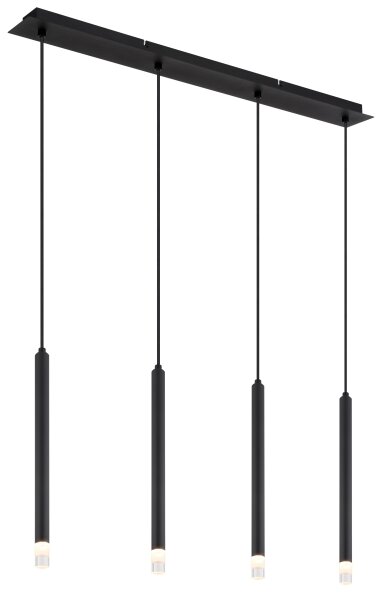 Globo 15629-4 - Luster na lanku BLAKE 4xG9/4W/230V čierna
