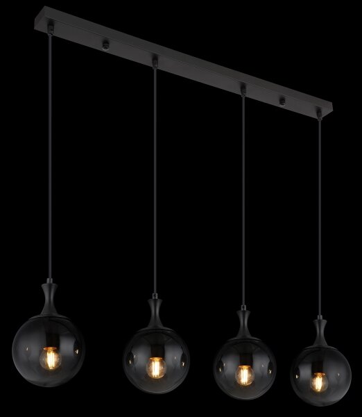 Globo 15885-4H - Luster na lanku DALTON 4xE27/10W/230V čierna