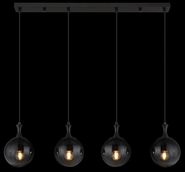 Globo 15885-4H - Luster na lanku DALTON 4xE27/10W/230V čierna