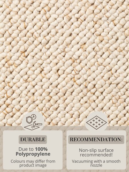 BT Carpet, Kusový koberec Wolly 102843 kruh, 133x133 (priemer) kruh, biela, obývacia izba