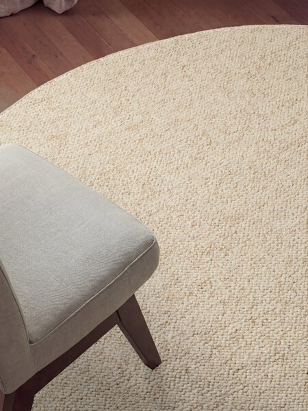 BT Carpet, Kusový koberec Wolly 102843 kruh, 133x133 (priemer) kruh, biela, obývacia izba