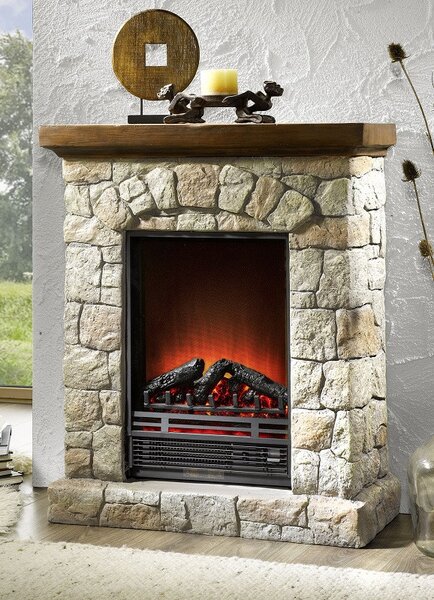 (3343) STONE elektrický krb s LED osvetlením