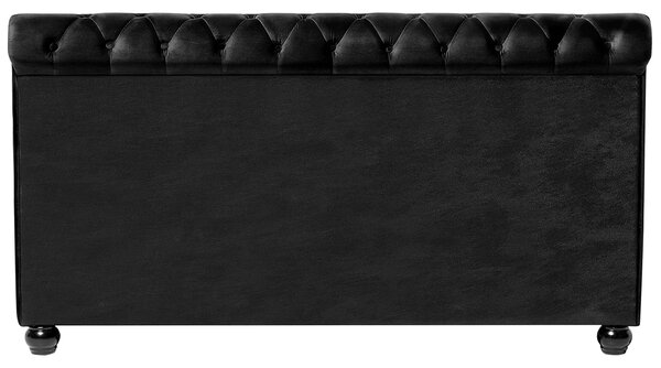 Posteľ čierna zamatová čalúnená 180 x 200 cm čierne drevené nohy glamour štýl spálňa