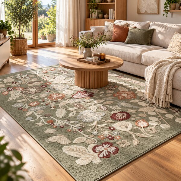 Angel Carpet, Kusový koberec Aurora 25 Green, 60x110, zelená, kancelária