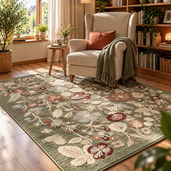 Angel Carpet, Kusový koberec Aurora 25 Green, 60x110, zelená, kancelária