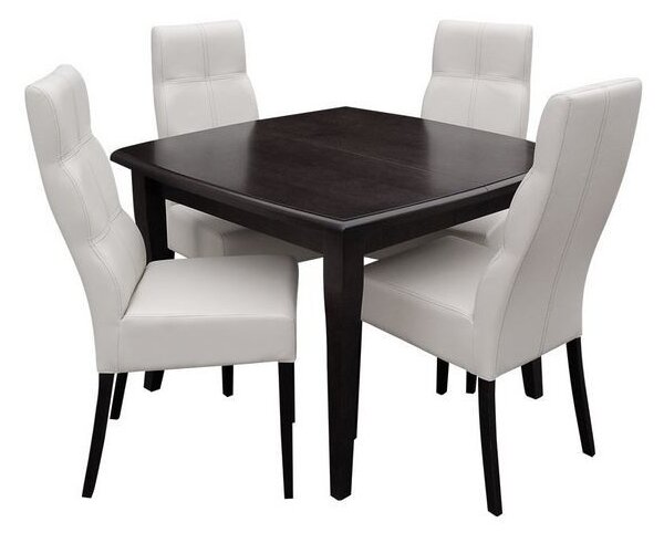 Jedálenský set stôl a stoličky MOVILE 35 - wenge / biela eko koža