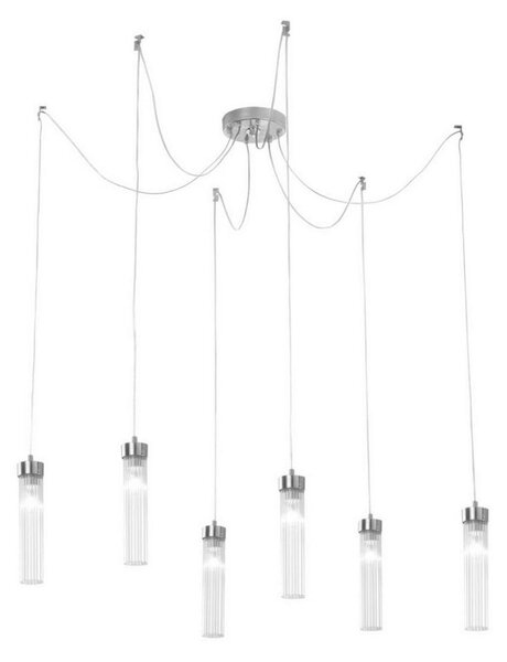 Kolarz 6009.30650 - Luster na lanku RAGGIO 6xE14/25W/230V pavúk striebro