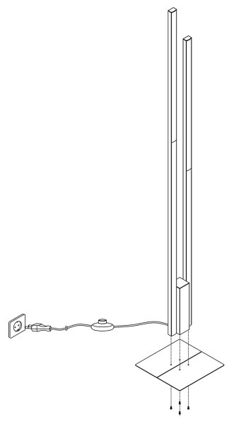 Eglo 900082 - LED RGBW Stmievateľná stojacia lampa FRAIOLI-Z2xLED/16W/230V čierna