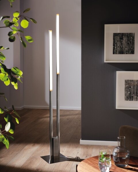 Eglo 55972 - stmievateľná LED RGBW stojacia lampa FRAIOLI-C LED/34W/230V matný chróm + diaľkové ovládanie