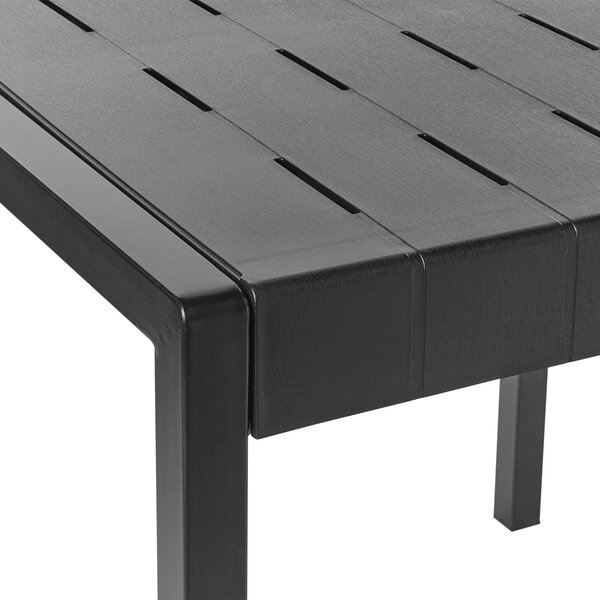 Záhradný jedálenský stôl čierny syntetický materiál 4-miestny odolný voči poveternostným vplyvom terasa
