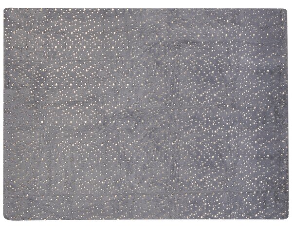 Deka sivá polyesterová 150 x 200 cm prikrývka na posteľ so vzorom zlatých hviezd obývacia izba spálňa