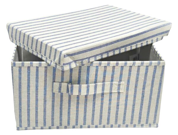 Sinsay - Skladací úložný box s pruhmi a vekom - tmavomodrá