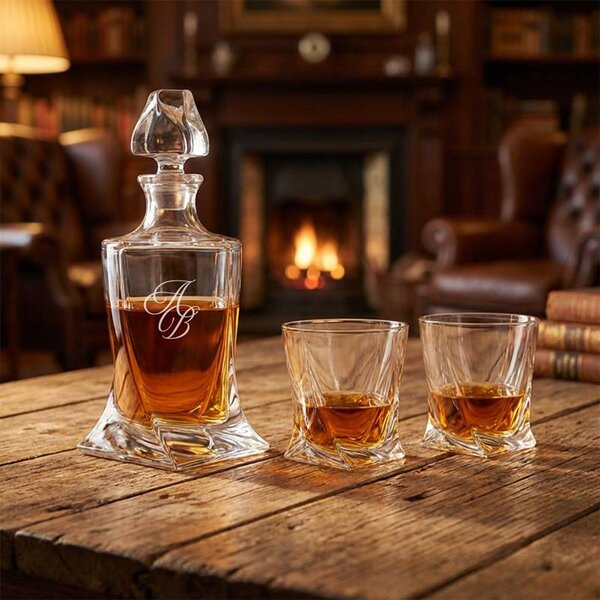 Pieskovaný whisky set Hermés (1+2)