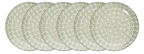 RETRO Sada raňajkových tanierov 20,3 cm set 6 ks - zelená
