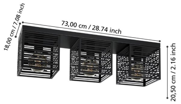 Eglo 900357 - Stropné svietidlo PIEDRITAS 3xE27/40W/230V