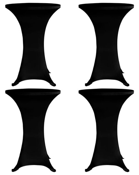 Obrusy na stojaci stôl 4 ks čierne Ø60 cm naťahovacie