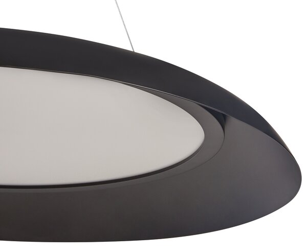 Závesná lampa čierna kov integrované LED svetlo okrúhly tvar visiaca moderný glamour štýl obývačka jedáleň