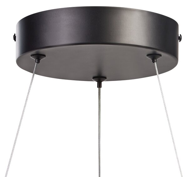 Závesná lampa čierna kov integrované LED svetlo okrúhly tvar visiaca moderný glamour štýl obývačka jedáleň