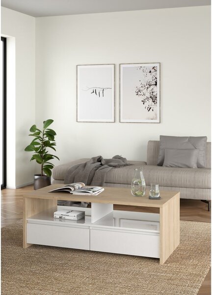 Biely/v prírodnej farbe konferenčný stolík 60x120 cm Next – Tvilum