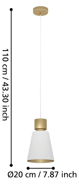 Eglo 900376 - Luster na lanku AGLIENTINA 1xE27/40W/230V