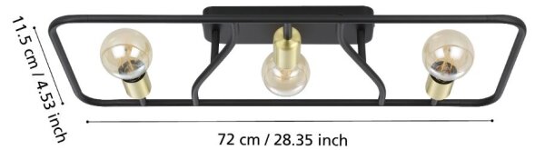 Eglo 900367 - Stropné svietidlo MESSINARO 3xE27/40W/230V