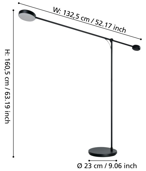 Eglo 900354 - LED Stmievateľná stojacia lampa CLAVELLINA LED/24W/230V