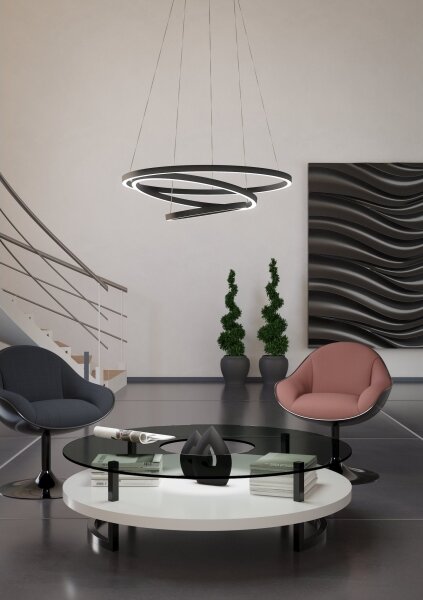 Eglo 900479 - LED Stmievateľný luster na lanku LOBINERO-Z LED/43,2W/230V čierna